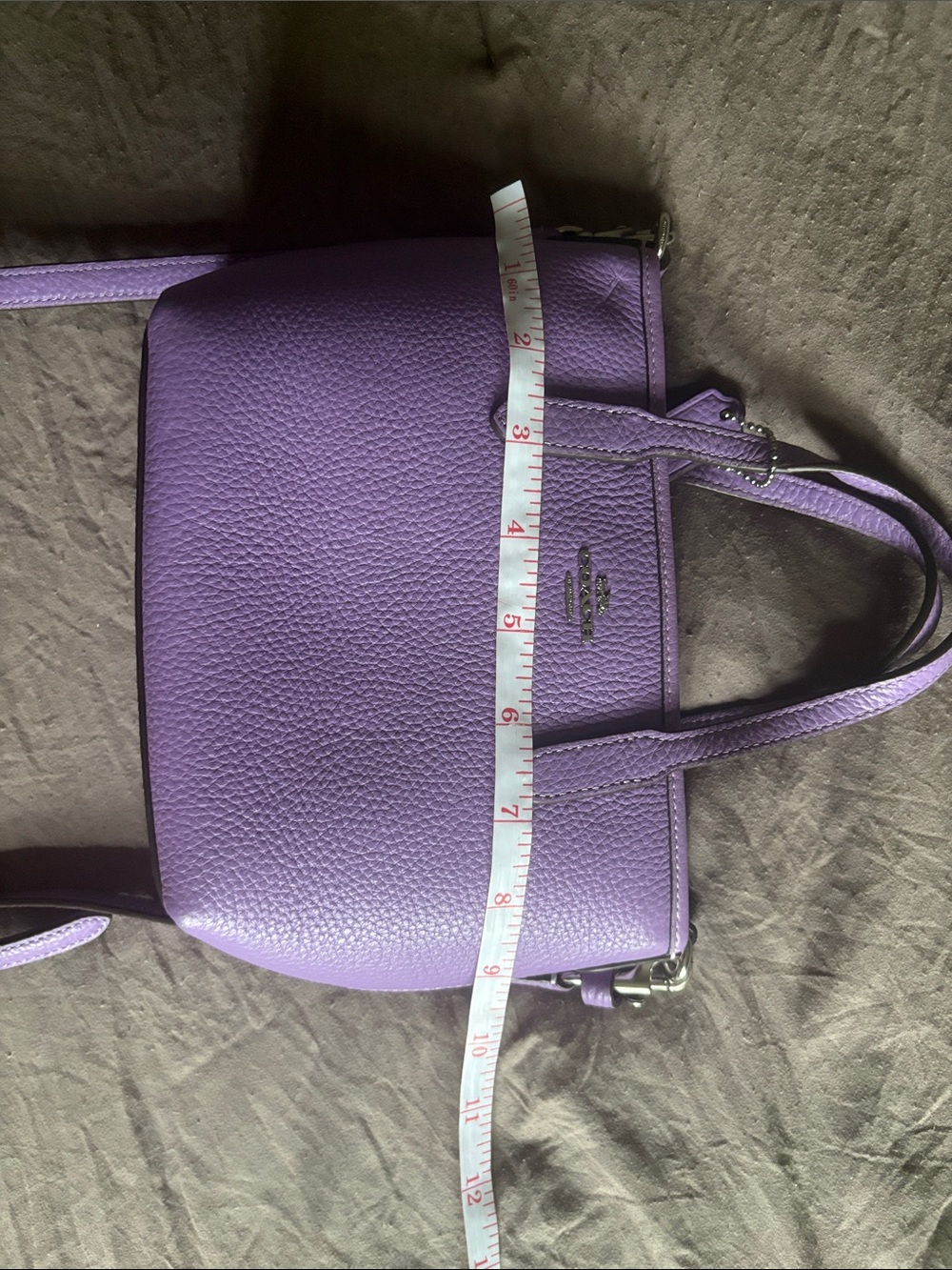 Coach Lavender Pebbled Leather Crossbody Tote - Picture 5 of 6
